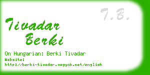 tivadar berki business card